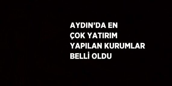 AYDIN’DA EN ÇOK YATIRIM YAPILAN KURUMLAR BELLİ OLDU