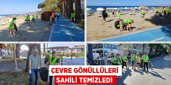 ÇEVRE GÖNÜLLÜLERİ SAHİLİ TEMİZLEDİ