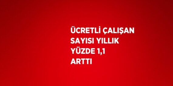 ÜCRETLİ ÇALIŞAN SAYISI YILLIK YÜZDE 1,1 ARTTI