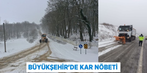 Büyükşehir’de kar nöbeti