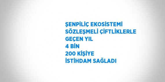ŞENPİLİÇ EKOSİSTEMİ SÖZLEŞMELİ ÇİFTLİKLERLE GEÇEN YIL 4 BİN 200 KİŞİYE İSTİHDAM SAĞLADI