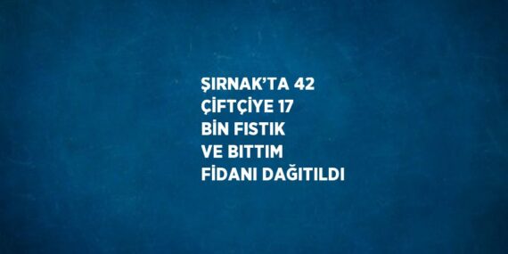 ŞIRNAK’TA 42 ÇİFTÇİYE 17 BİN FISTIK VE BITTIM FİDANI DAĞITILDI