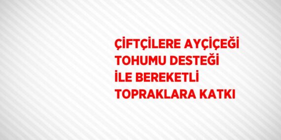 ÇİFTÇİLERE AYÇİÇEĞİ TOHUMU DESTEĞİ İLE BEREKETLİ TOPRAKLARA KATKI