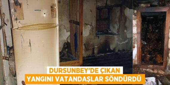Dursunbey’de çıkan yangını vatandaşlar söndürdü