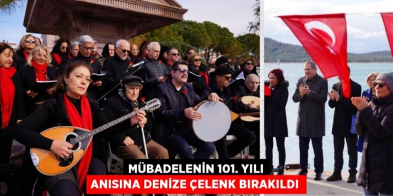 MÜBADELENİN 101. YILI ANISINA DENİZE ÇELENK BIRAKILDI