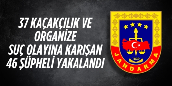 37 KAÇAKÇILIK VE ORGANİZE SUÇ OLAYINA KARIŞAN 46 ŞÜPHELİ YAKALANDI