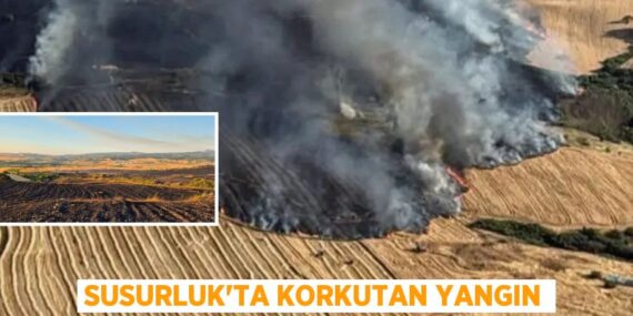 Susurluk’ta korkutan yangın
