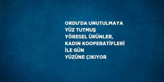 ORDU’DA UNUTULMAYA YÜZ TUTMUŞ YÖRESEL ÜRÜNLER, KADIN KOOPERATİFLERİ İLE GÜN YÜZÜNE ÇIKIYOR