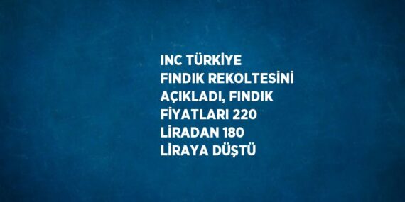 INC TÜRKİYE FINDIK REKOLTESİNİ AÇIKLADI, FINDIK FİYATLARI 220 LİRADAN 180 LİRAYA DÜŞTÜ