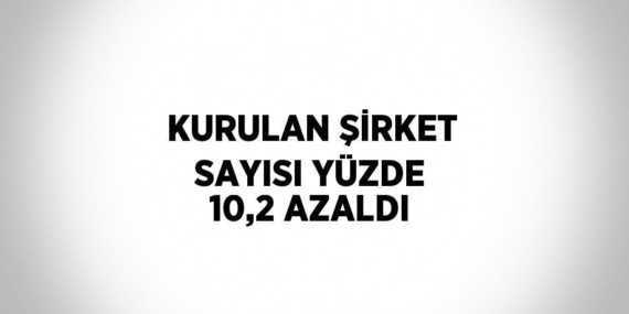KURULAN ŞİRKET SAYISI YÜZDE 10,2 AZALDI