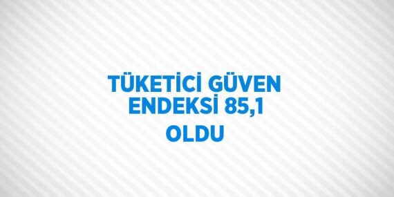 TÜKETİCİ GÜVEN ENDEKSİ 85,1 OLDU