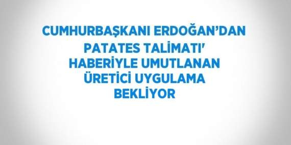 CUMHURBAŞKANI ERDOĞAN’DAN PATATES TALİMATI’ HABERİYLE UMUTLANAN ÜRETİCİ UYGULAMA BEKLİYOR