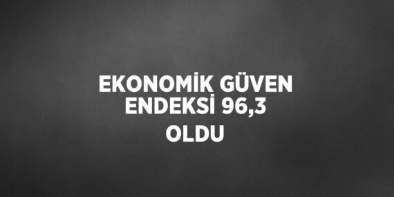 EKONOMİK GÜVEN ENDEKSİ 96,3 OLDU