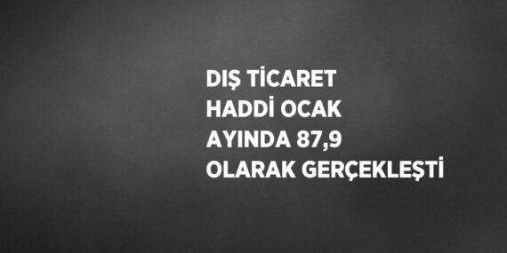 DIŞ TİCARET HADDİ OCAK AYINDA 87,9 OLARAK GERÇEKLEŞTİ