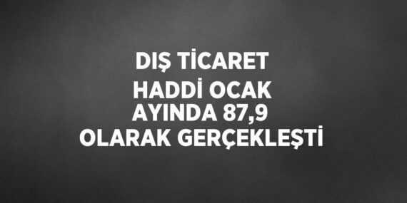 DIŞ TİCARET HADDİ OCAK AYINDA 87,9 OLARAK GERÇEKLEŞTİ