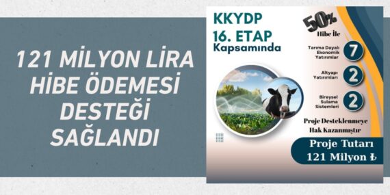 121 Milyon lira hibe ödemesi desteği sağlandı