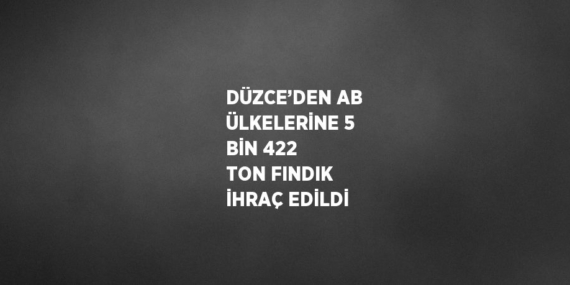 DÜZCE’DEN AB ÜLKELERİNE 5 BİN 422 TON FINDIK İHRAÇ EDİLDİ