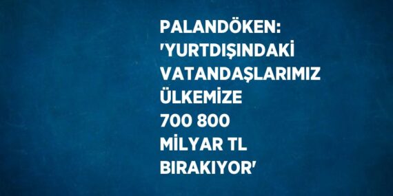 PALANDÖKEN: ‘YURTDIŞINDAKİ VATANDAŞLARIMIZ ÜLKEMİZE 700 800 MİLYAR TL BIRAKIYOR’
