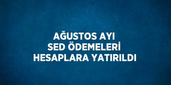 AĞUSTOS AYI SED ÖDEMELERİ HESAPLARA YATIRILDI