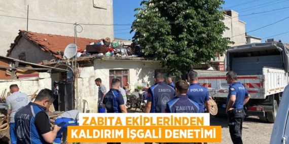ZABITA EKİPLERİNDEN KALDIRIM İŞGALİ DENETİMİ
