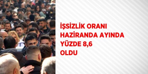 İŞSİZLİK ORANI HAZİRANDA AYINDA YÜZDE 8,6 OLDU