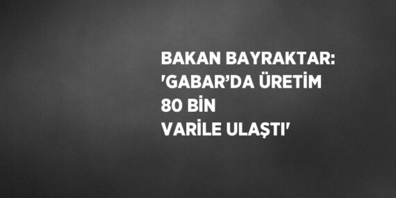 BAKAN BAYRAKTAR: ‘GABAR’DA ÜRETİM 80 BİN VARİLE ULAŞTI’