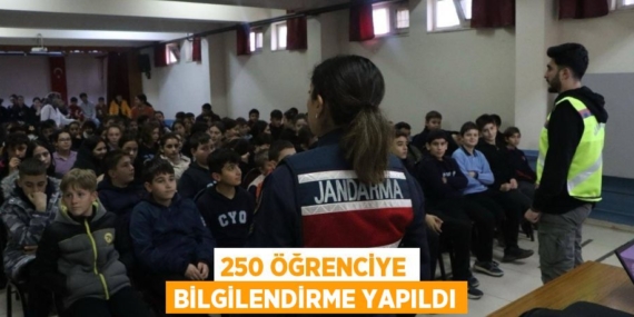 250 ÖĞRENCİYE BİLGİLENDİRME YAPILDI