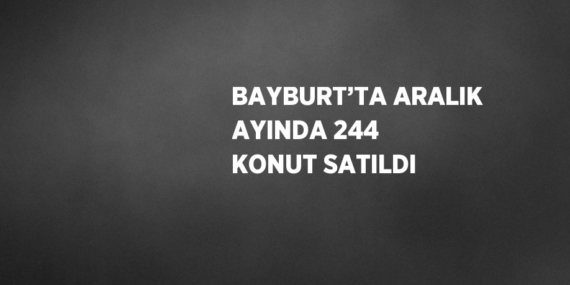 BAYBURT’TA ARALIK AYINDA 244 KONUT SATILDI