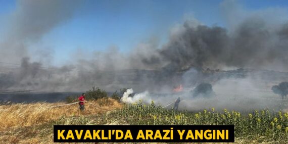 Kavaklı’da arazi yangını