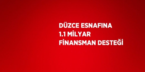 DÜZCE ESNAFINA 1.1 MİLYAR FİNANSMAN DESTEĞİ