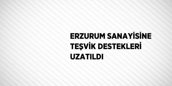 ERZURUM SANAYİSİNE TEŞVİK DESTEKLERİ UZATILDI