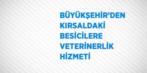 BÜYÜKŞEHİR’DEN KIRSALDAKİ BESİCİLERE VETERİNERLİK HİZMETİ