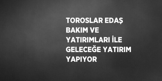 TOROSLAR EDAŞ BAKIM VE YATIRIMLARI İLE GELECEĞE YATIRIM YAPIYOR