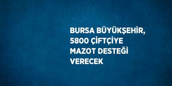 BURSA BÜYÜKŞEHİR, 5800 ÇİFTÇİYE MAZOT DESTEĞİ VERECEK