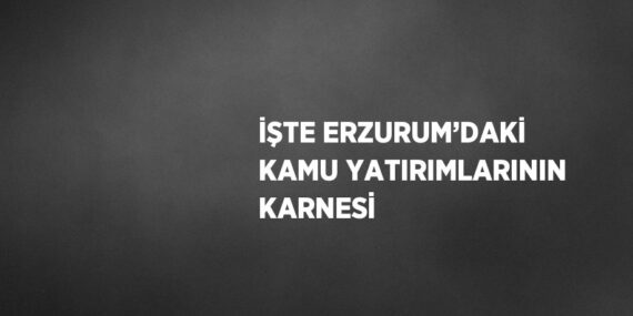 İŞTE ERZURUM’DAKİ KAMU YATIRIMLARININ KARNESİ