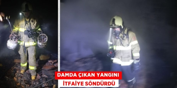 DAMDA ÇIKAN YANGINI   İTFAİYE SÖNDÜRDÜ