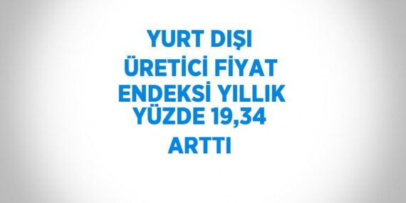 YURT DIŞI ÜRETİCİ FİYAT ENDEKSİ YILLIK YÜZDE 19,34 ARTTI