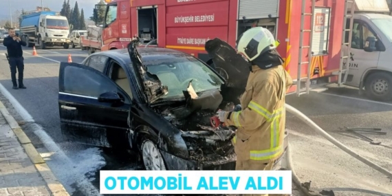 OTOMOBİL ALEV ALDI