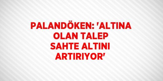 PALANDÖKEN: ‘ALTINA OLAN TALEP SAHTE ALTINI ARTIRIYOR’