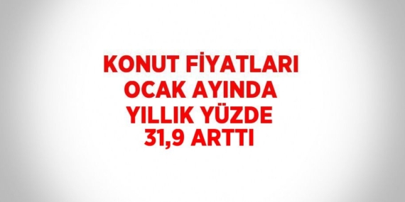 KONUT FİYATLARI OCAK AYINDA YILLIK YÜZDE 31,9 ARTTI
