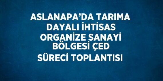 ASLANAPA’DA TARIMA DAYALI İHTİSAS ORGANİZE SANAYİ BÖLGESİ ÇED SÜRECİ TOPLANTISI