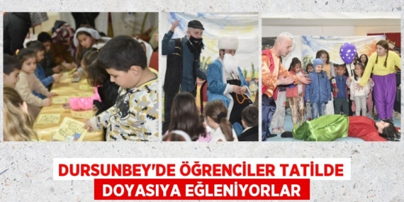 DURSUNBEY’DE ÖĞRENCİLER TATİLDE  DOYASIYA EĞLENİYORLAR