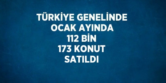TÜRKİYE GENELİNDE OCAK AYINDA 112 BİN 173 KONUT SATILDI