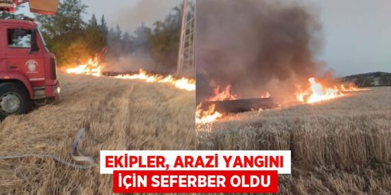 Ekipler, arazi yangını için seferber oldu