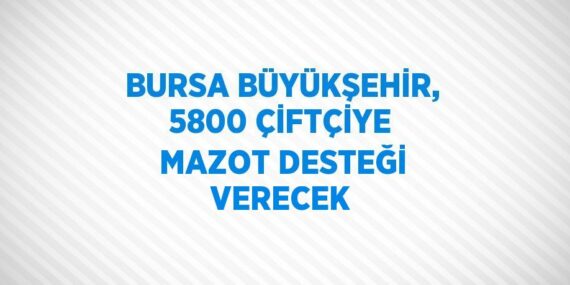 BURSA BÜYÜKŞEHİR, 5800 ÇİFTÇİYE MAZOT DESTEĞİ VERECEK
