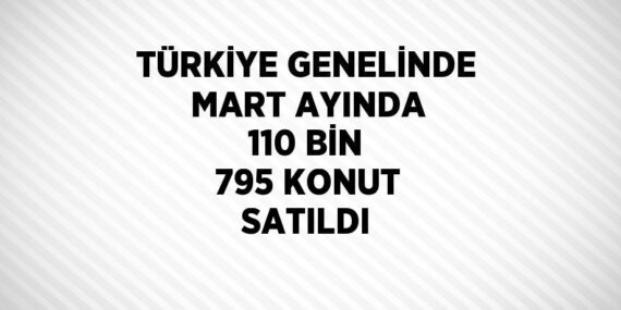 TÜRKİYE GENELİNDE MART AYINDA 110 BİN 795 KONUT SATILDI