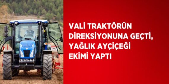 VALİ TRAKTÖRÜN DİREKSİYONUNA GEÇTİ, YAĞLIK AYÇİÇEĞİ EKİMİ YAPTI