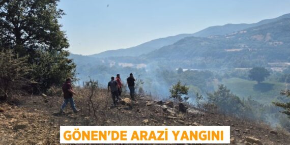 Gönen’de arazi yangını