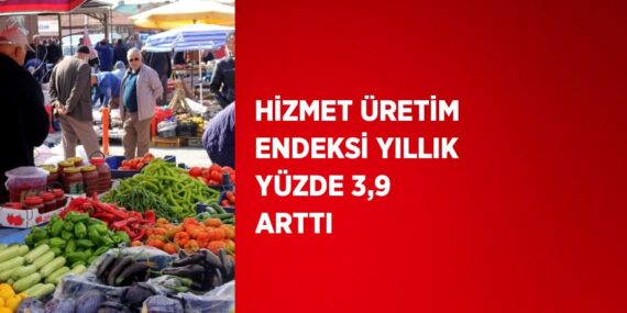 HİZMET ÜRETİM ENDEKSİ YILLIK YÜZDE 3,9 ARTTI