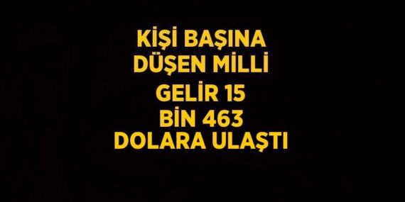 KİŞİ BAŞINA DÜŞEN MİLLİ GELİR 15 BİN 463 DOLARA ULAŞTI